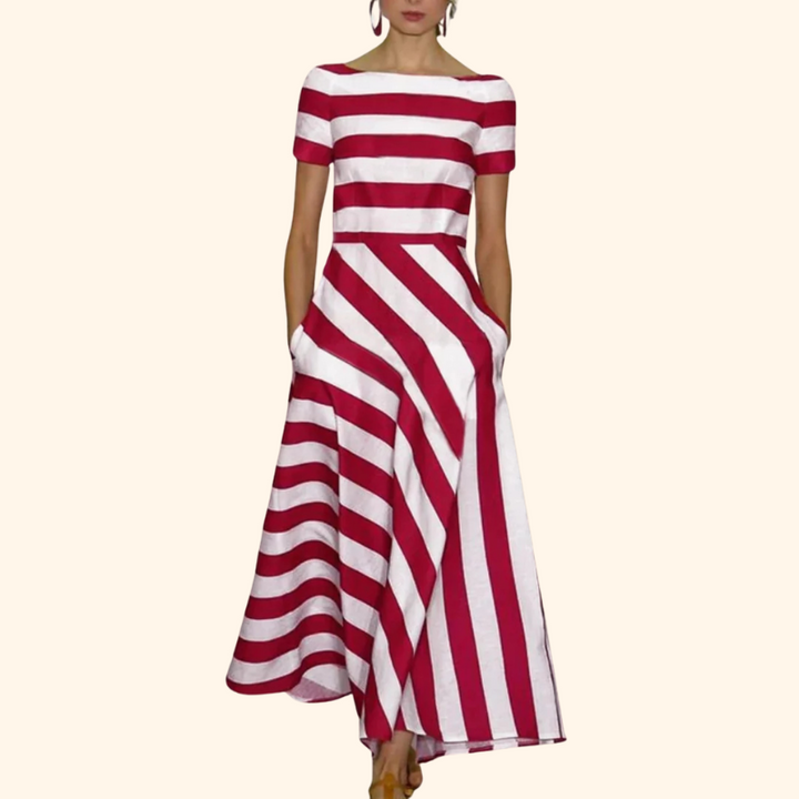 Paris - Sleeved Stripes Pocket Dress