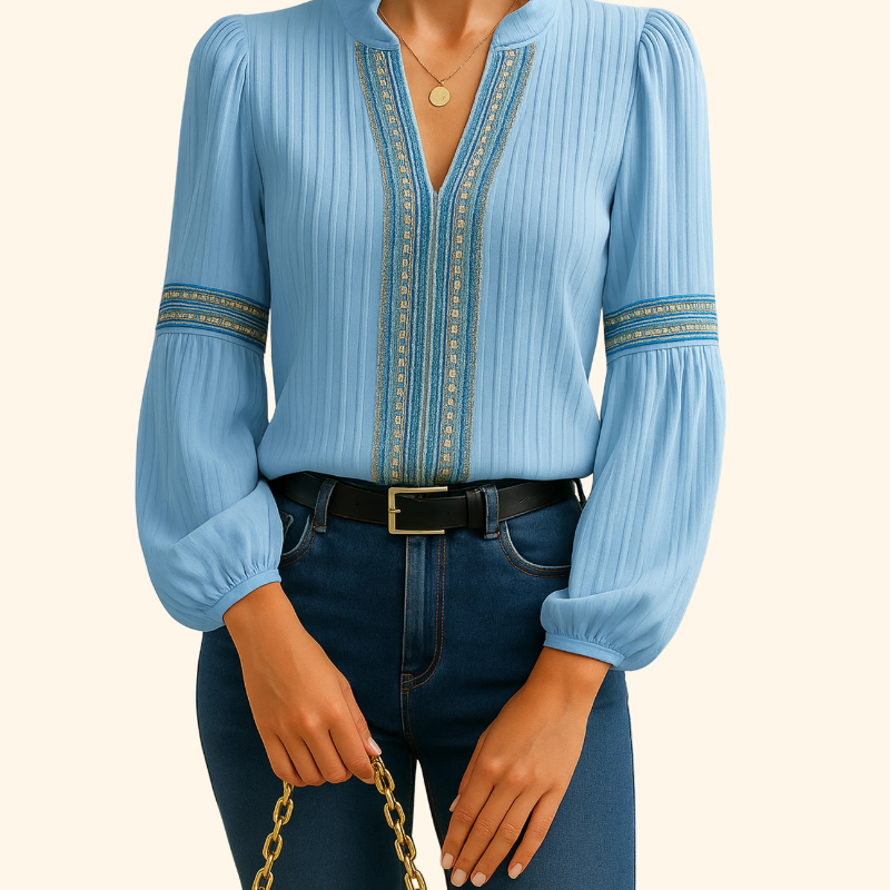 Josie - Vintage V-Neck Blouse
