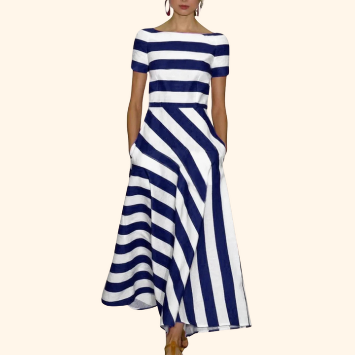 Paris - Sleeved Stripes Pocket Dress