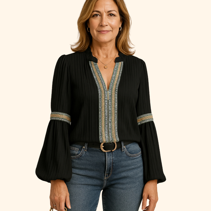 Josie - Vintage V-Neck Blouse