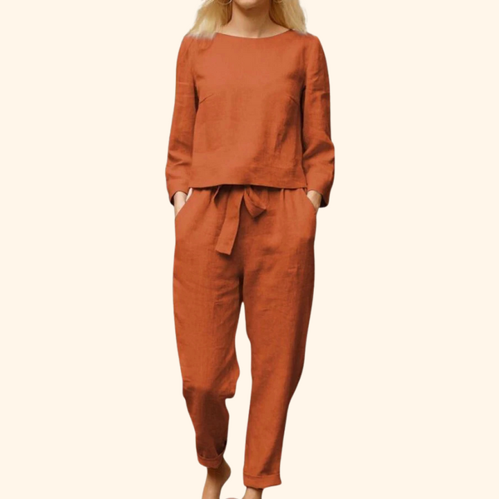 Jane - 100% Cotton Linen 2 Piece Set