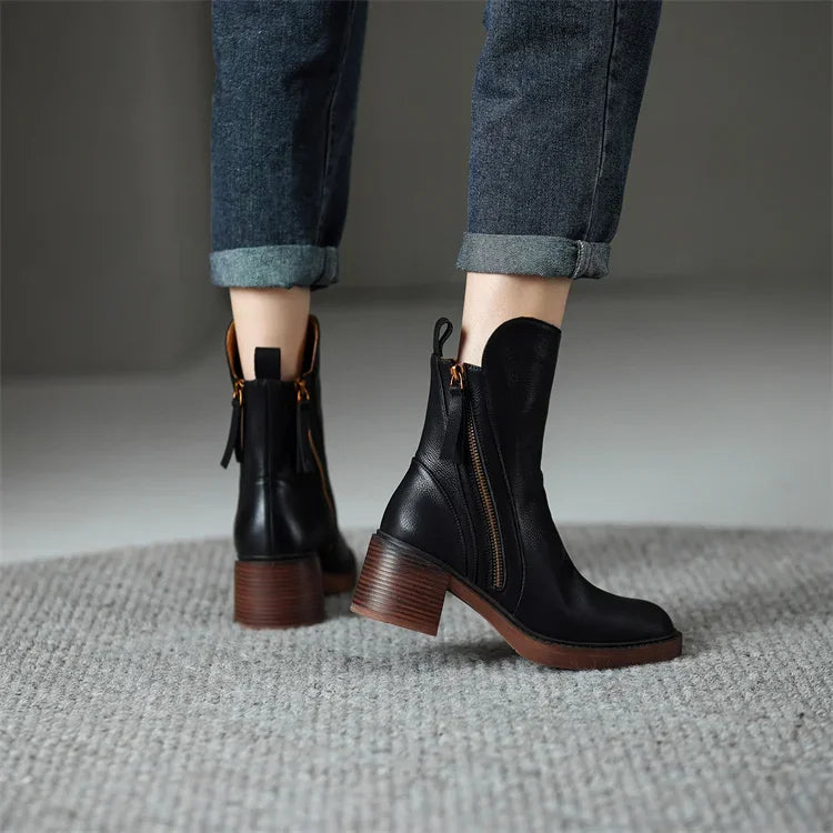 Amelia - Leather ankle boots