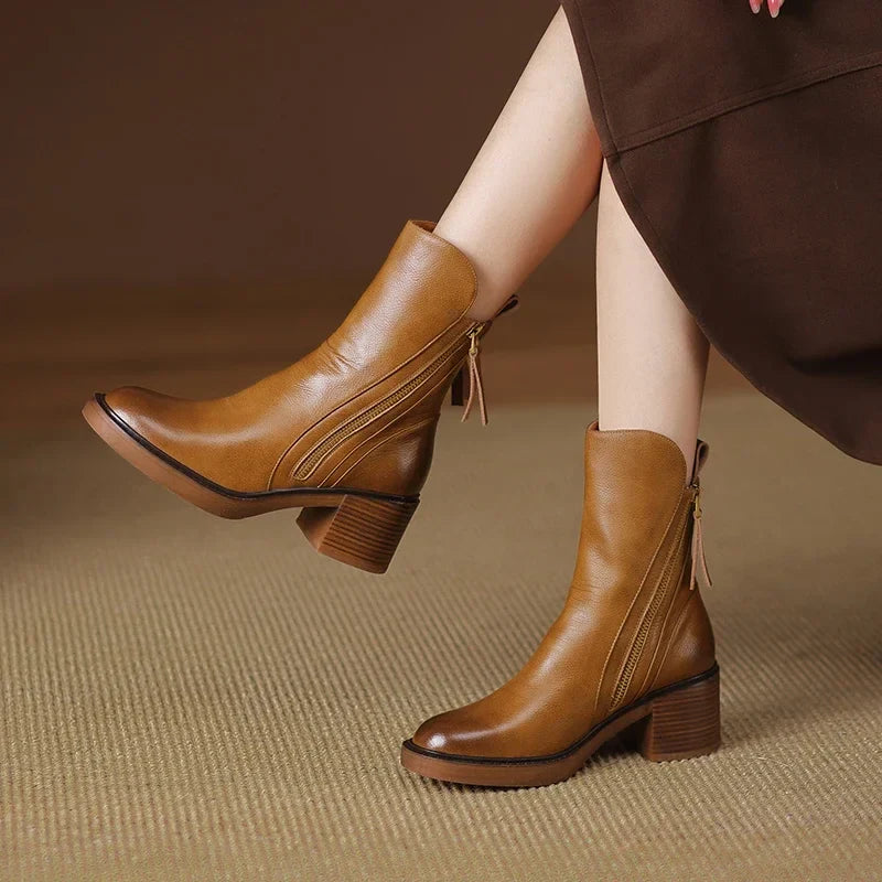 Amelia - Leather ankle boots
