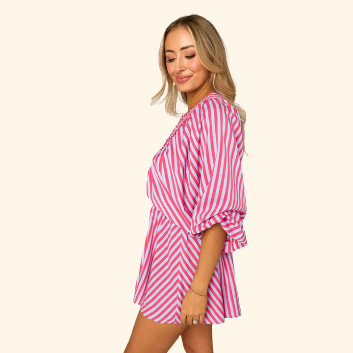 Fleur - Trendy Oversized Puff Sleeve Romper